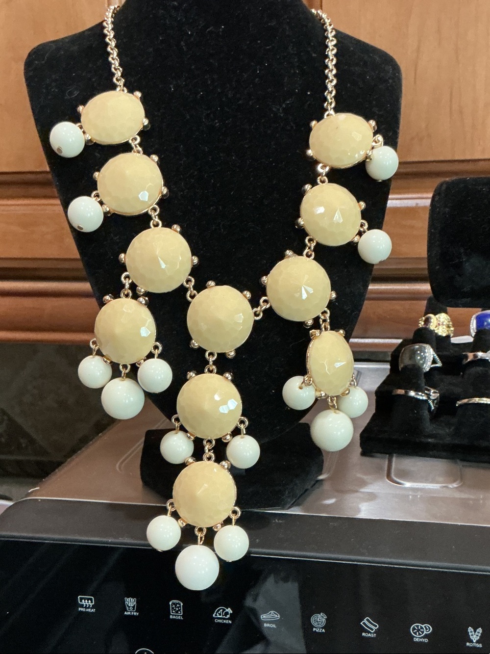 Tonal Beaded Statement Necklace and Earrings- Women Jewelry